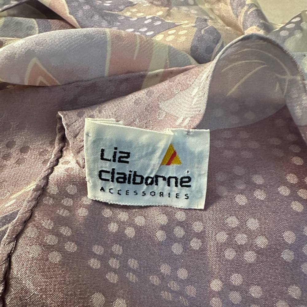 Vintage Liz Claiborne 100% Silk Scarf  Made in Japan Oblong 10”x52”